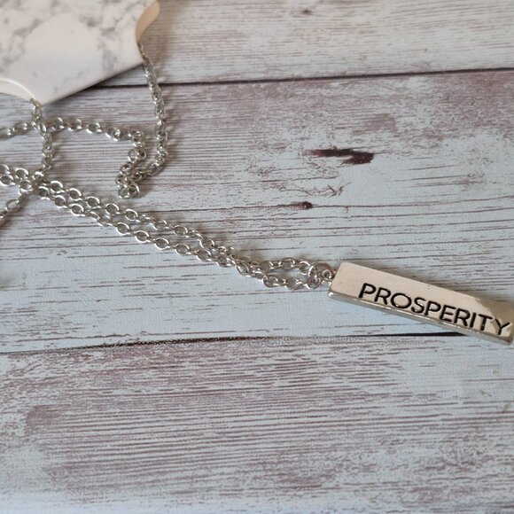 NWT Stainless Steel Prosperity Bar Necklace - Picture 7 of 9